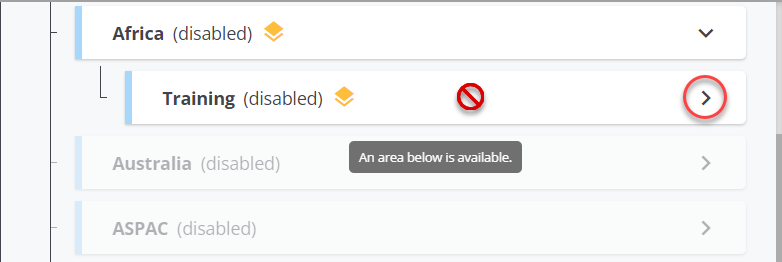 Africa (disabled) 
Training (disabled) 
Australia (disabled) 
ASPAC (disabled) 
An area below is available. 